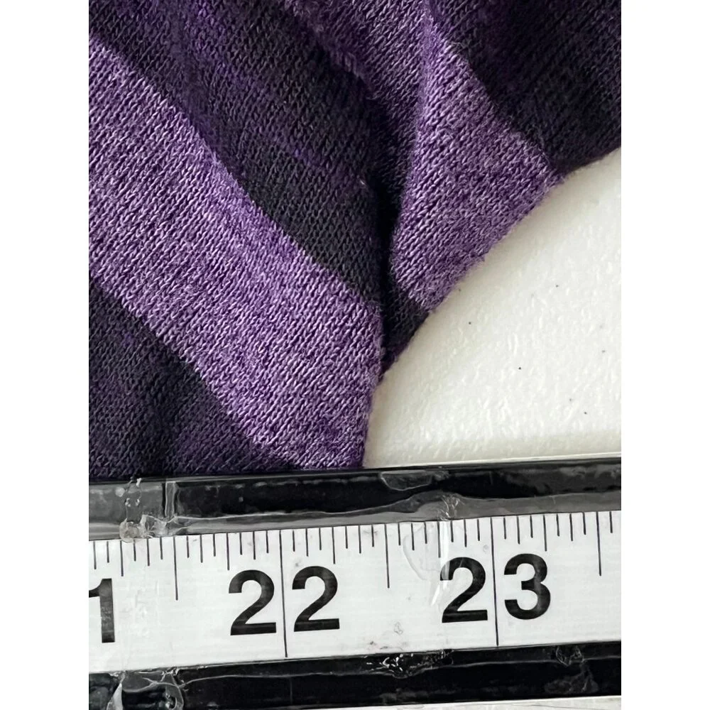Andrea Purple Striped Top Womens Knit Shirt Dolman Short Sleeve Plus Size 3X - Picture 14 of 16